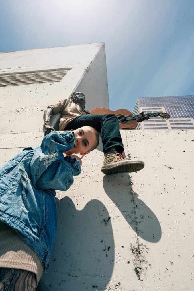 people against wall